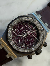 Audemars Piguet - Pre-owned Royal Oak Offshore Lady Chronograph Purple Dial Diamond Bezel 26048SK