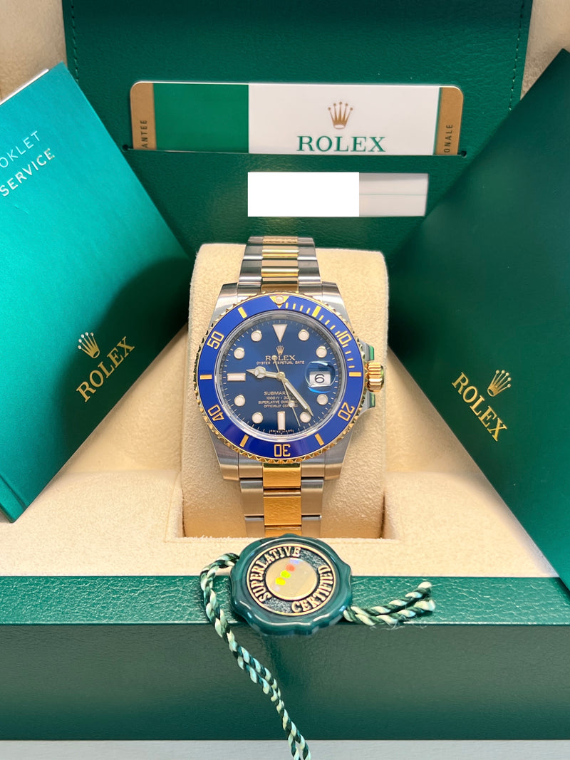 Rolex - Pre-owned Two Tone Yellow Gold Submariner Bluesy 116613LB