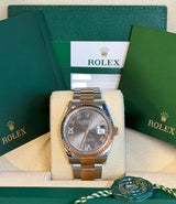 Rolex - Pre-owned Two Tone Rose Gold Datejust 36 Rhodium Diamond VI Dial Oyster Bracelet 126231