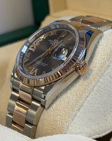 Rolex - Pre-owned Two Tone Rose Gold Datejust 36 Rhodium Diamond VI Dial Oyster Bracelet 126231