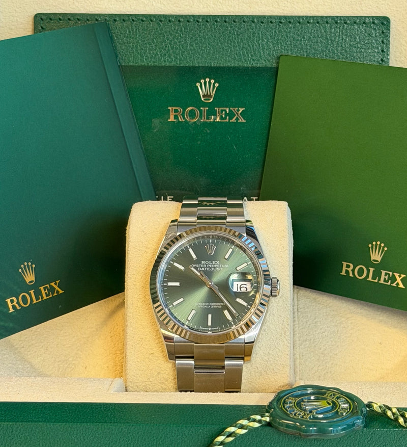 Rolex - Pre-owned Datejust 36 Green Index Dial Oyster Bracelet 126234