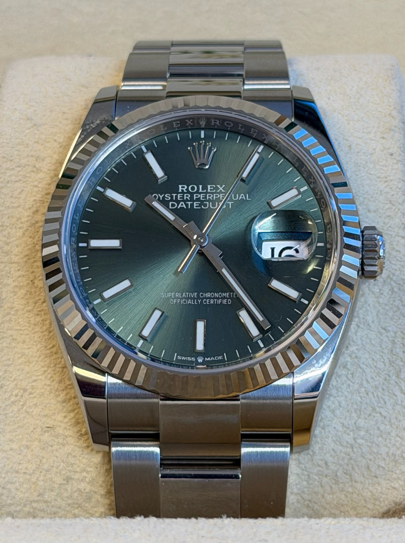 Rolex - Pre-owned Datejust 36 Green Index Dial Oyster Bracelet 126234
