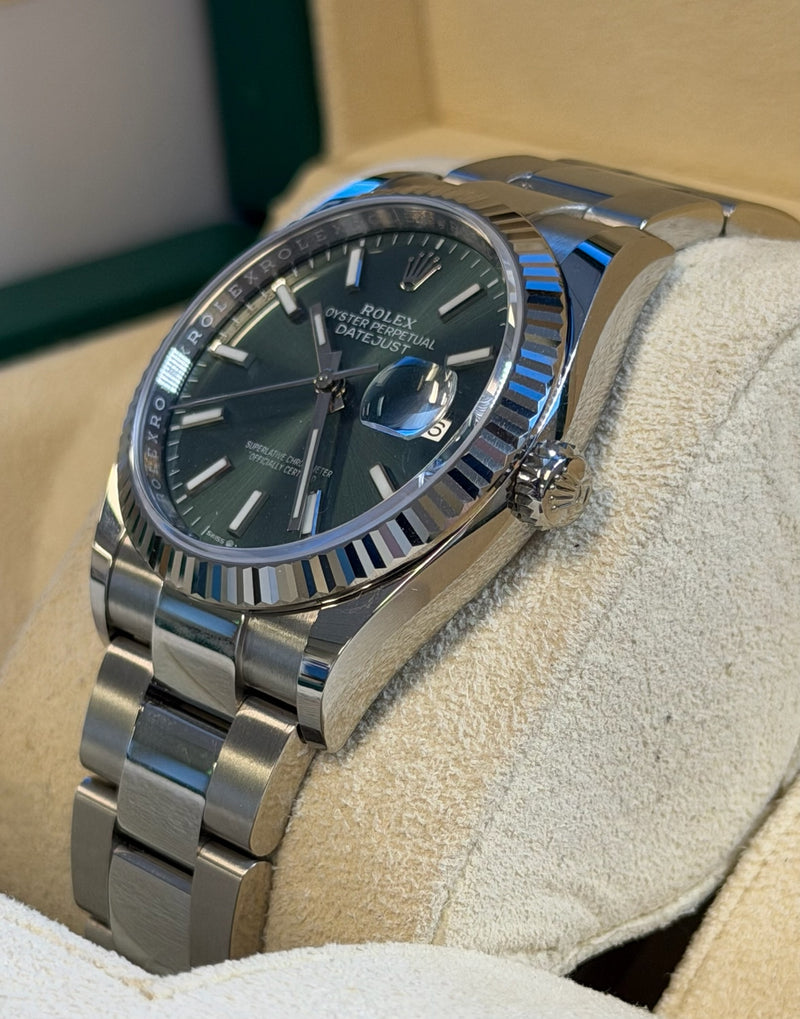 Rolex - Pre-owned Datejust 36 Green Index Dial Oyster Bracelet 126234