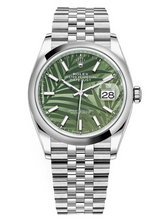 Rolex - Unworn Datejust 36mm Green Palm Motif Dial Jubilee Bracelet 126200