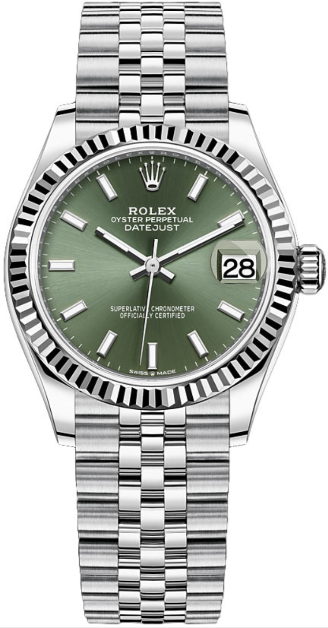 Rolex - Pre-owned Datejust 31mm Green Dial Jubilee Bracelet 278274