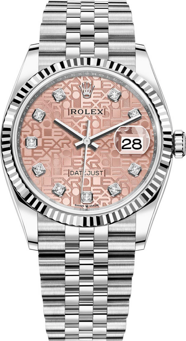 Rolex - Pre-owned Datejust 36mm Pink Diamond Anniversary Dial Jubilee Bracelet 126234