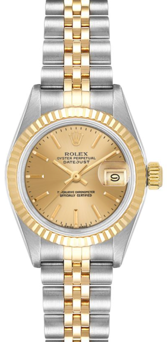 Rolex - Pre-owned Two Tone Yellow Gold Datejust 26mm Champagne Dial 69173