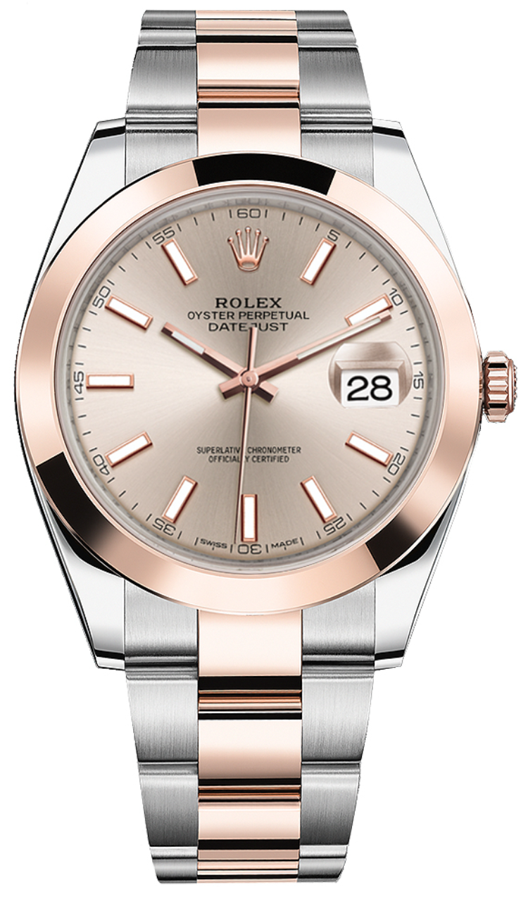 Rolex - Pre-owned Two Tone Rose Gold Datejust 41mm Sundust 126301