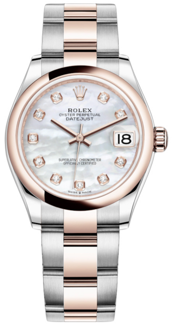 Rolex - Pre-owned Two Tone Rose Gold Datejust 31mm Mother of Pearl (MOP) Diamond Dial Oyster Bracelet 278241