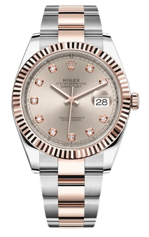 Rolex - Pre-owned Two Tone Rose Gold Datejust 41mm Sundust Diamond 126331