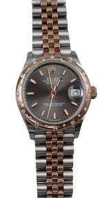 Rolex - Pre-owned Two Tone Rose Gold Datejust 31 Grey Dial Diamond Bezel two tone Jubilee Bracelet 278341RBR