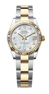 Rolex - Unworn Two Tone Yellow Gold Datejust 31 Mother of Pearl (MOP) Diamond Dial Oyster Bracelet 278273