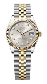 Rolex - Unworn Two Tone Yellow Gold Datejust 31 Silver Diamond Dial Jubilee Bracelet 278273