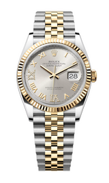 Rolex - Unworn Two Tone Yellow Gold Datejust 36 Silver Diamond VI Dial Jubilee Bracelet 126233