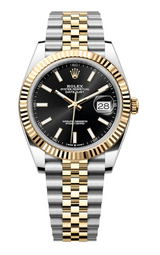 Rolex - Unworn Two Tone Yellow Gold Datejust 41 Black Index Dial Jubilee Bracelet 126333