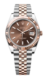 Rolex - Unworn Two Tone Rose Gold Datejust 41 Chocolate Index Dial Jubilee Bracelet 126331