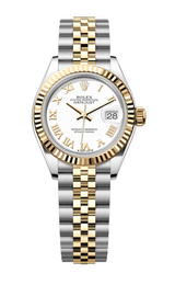 Rolex - Unworn Two Tone Yellow Gold Lady-Datejust 28mm White Roman Dial Jubilee Bracelet 279173