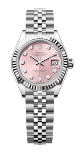 Rolex - Unworn Stainless Steel Lady-Datejust 28mm Pink Diamond Dial Jubilee Bracelet 279174