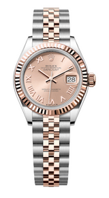 Rolex - Unworn Two Tone Rose Gold Lady-Datejust 28mm Pink Roman Dial 279171
