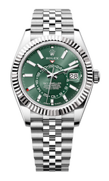 Rolex - FULL STICKERS Unworn Sky-Dweller Jubilee Green Dial 336934