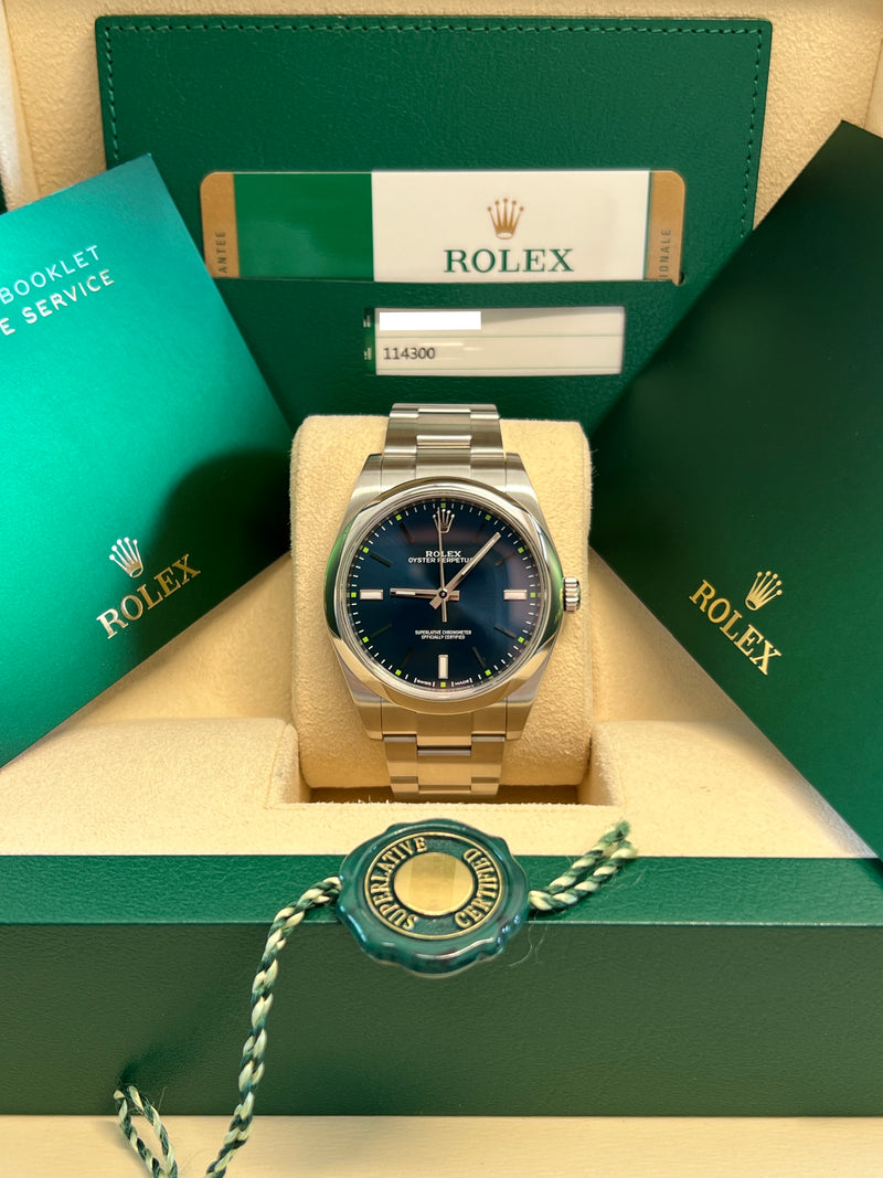Rolex - Pre-owned Oyster Perpetual 39mm Blue Dial 114300