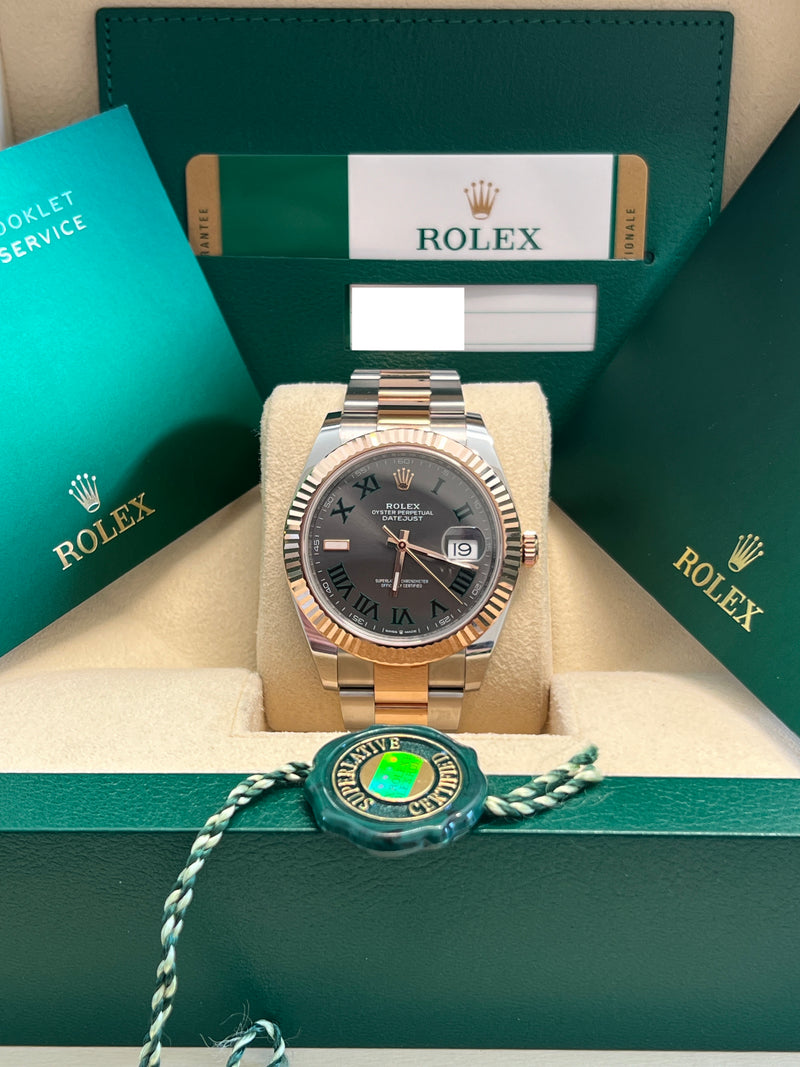 Rolex Pre-owned Two Tone Rose Gold Datejust Wimbledon 126331