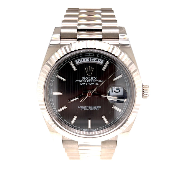 Rolex - Pre-owned White Gold Day-Date Presidential Rhodium Dial 228239