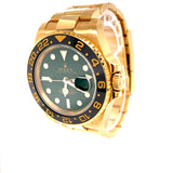Rolex - Pre-owned Yellow Gold GMT Master II Green Dial 116718LN