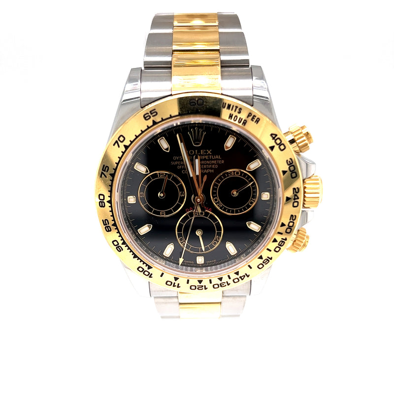 Rolex - Pre-owned Two Tone Daytona Black Dial 116503