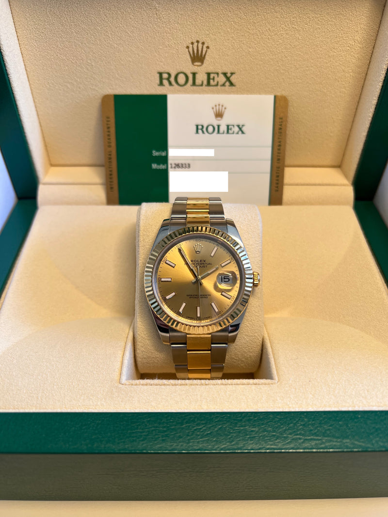 Rolex - Pre-owned Two Tone Yellow Gold Datejust 41mm Champagne Dial 126333