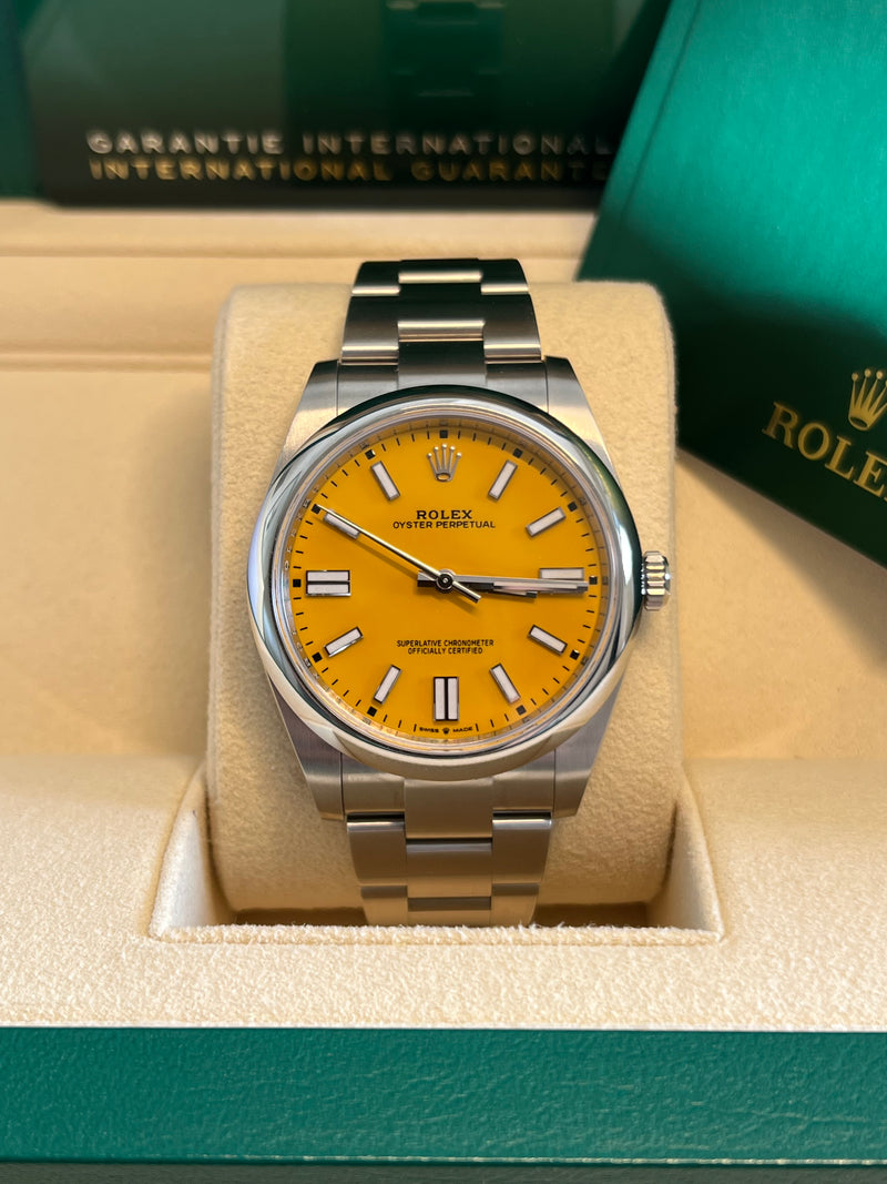 Rolex - Unworn Oyster Perpetual 41mm Yellow Dial 124300