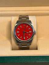 Rolex - Pre-owned Oyster Perpetual 41mm Coral Red Dial 124300