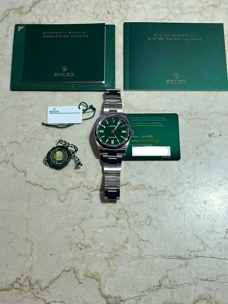 Rolex - Unworn Oyster Perpetual 41mm Green Dial 124300