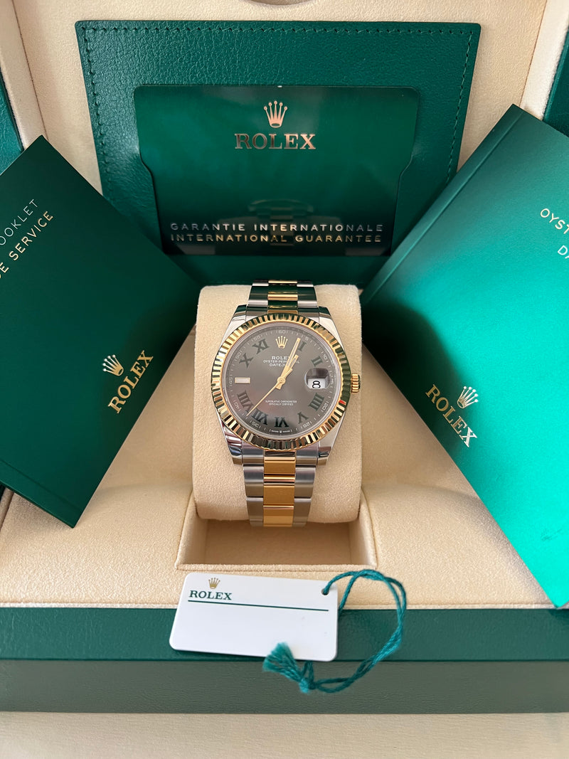 Rolex - Pre-owned Two Tone Yellow Gold Datejust 41mm Wimbledon 126333