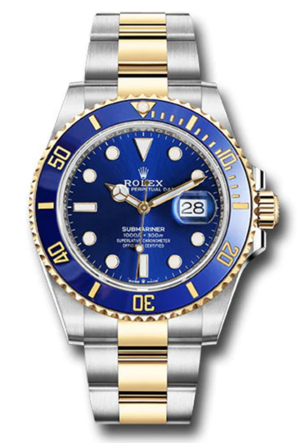 Rolex blue sales face two tone