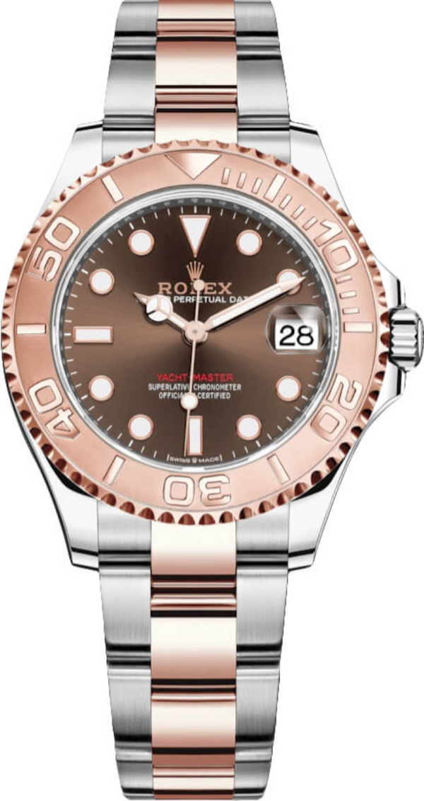Rolex - Unworn Two Tone Rose Gold Yacht-Master 37mm 268621 Chocolate Dial