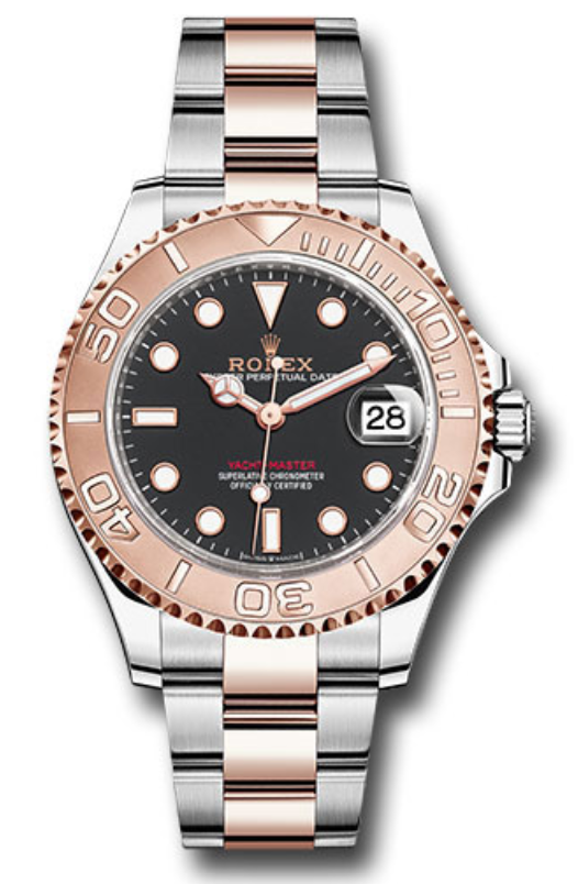 Rolex - Unworn Two Tone Rose Gold Yacht-Master 37mm 268621 Black Dial