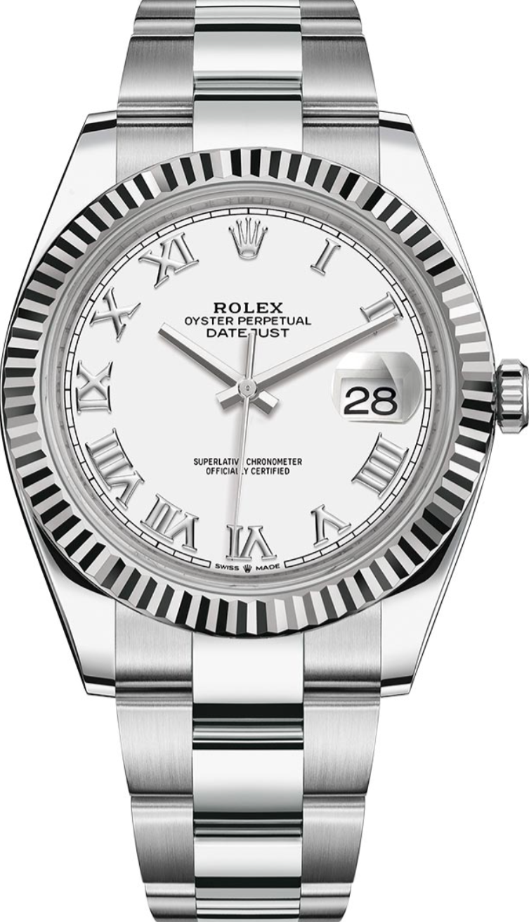 Rolex - Unworn Datejust 41mm White Roman Dial Oyster Bracelet 126334