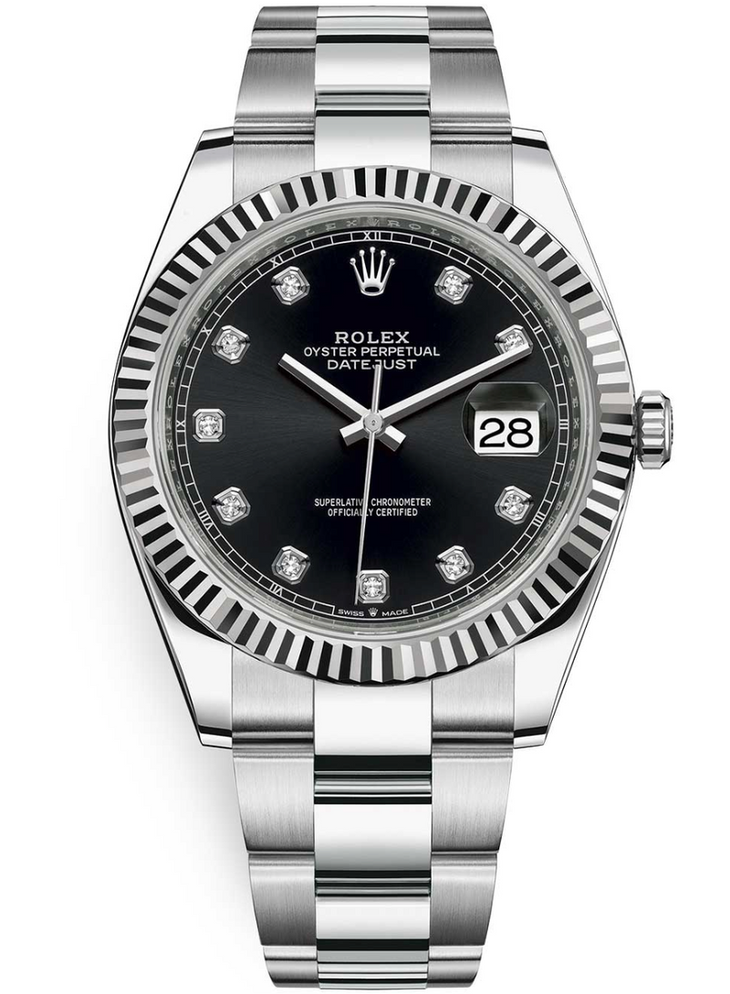 Rolex - Unworn Datejust 41mm Black Diamond Dial Oyster Bracelet 126334