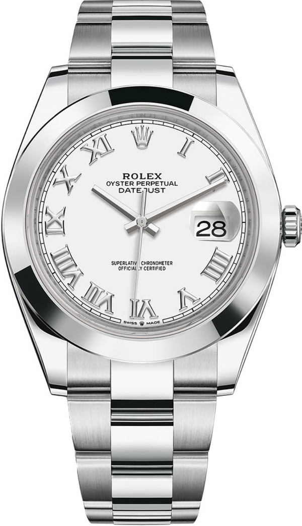 Rolex - Unworn Datejust 41mm White Roman Dial Oyster Bracelet 126300