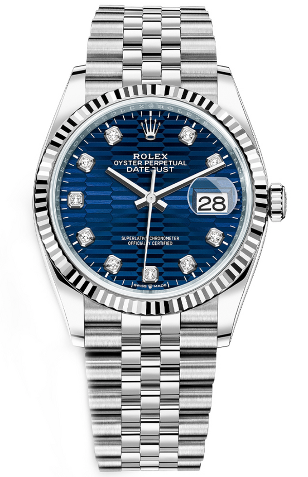 Rolex - Unworn Datejust 36mm Blue Motif Diamond Dial Jubilee Bracelet 126234