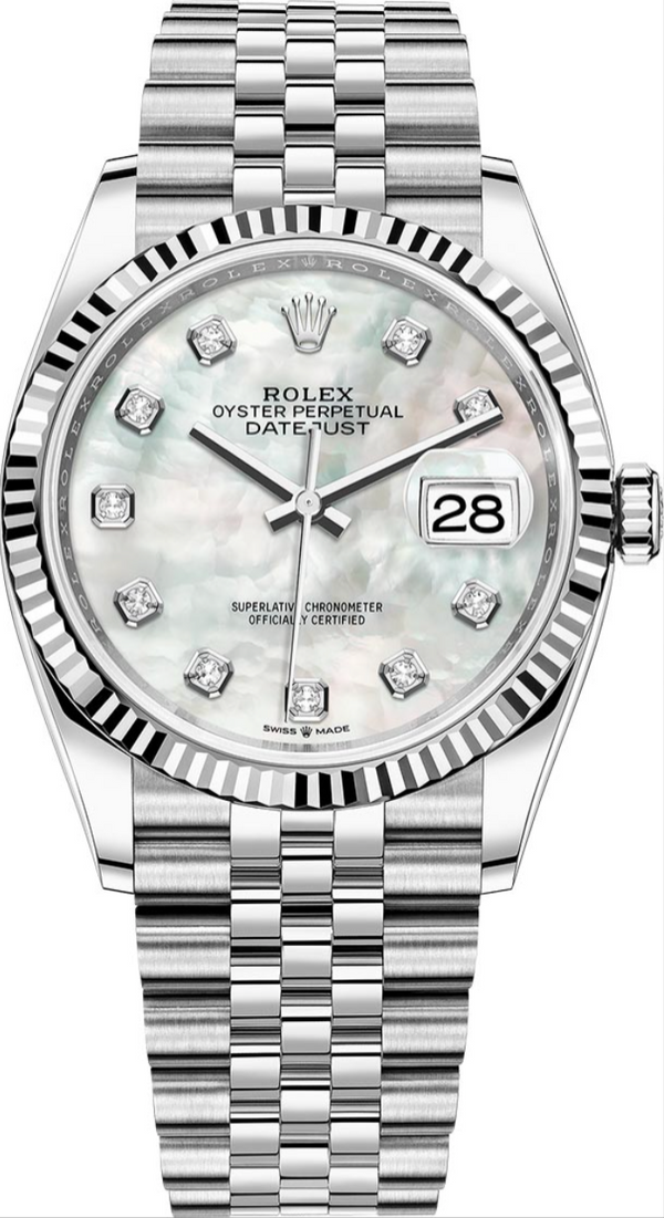 Rolex - Unworn Datejust 36mm Mother of Pearl (MOP) Diamond Dial Jubilee Bracelet 126234