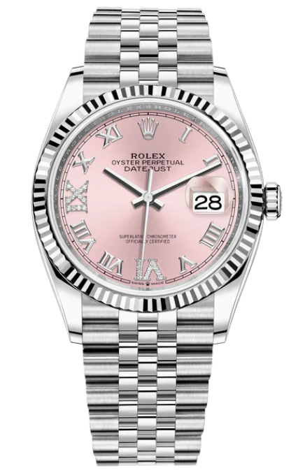 Rolex - Unworn Datejust 36mm Pink Roman Diamond Dial Jubilee Bracelet 126234