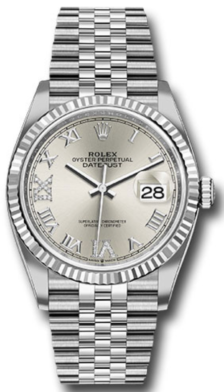 Rolex - Unworn Datejust 36mm Silver Roman Diamond Dial Jubilee Bracelet 126234