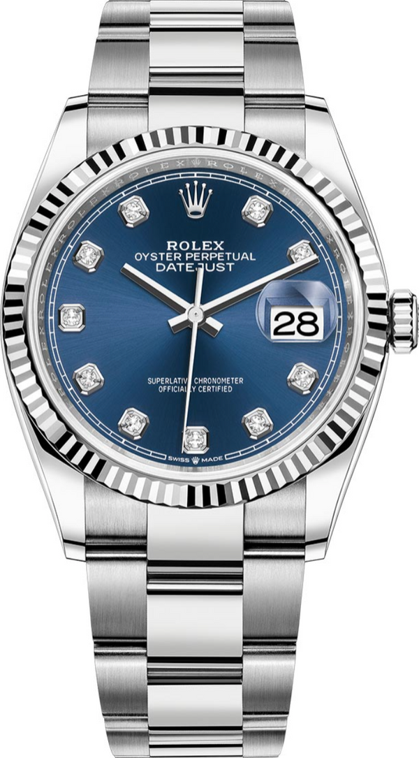 Rolex - Unworn Datejust 36mm Blue Diamond Dial Oyster Bracelet 126234