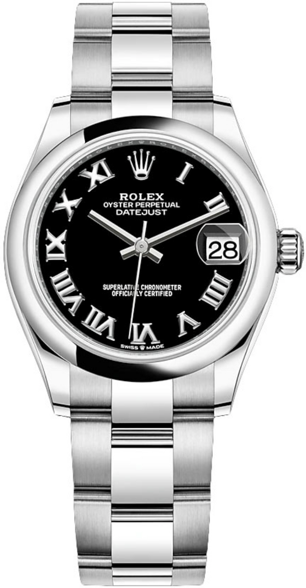 Rolex - Unworn Datejust 31mm Black Roman Dial Oyster Bracelet 278240