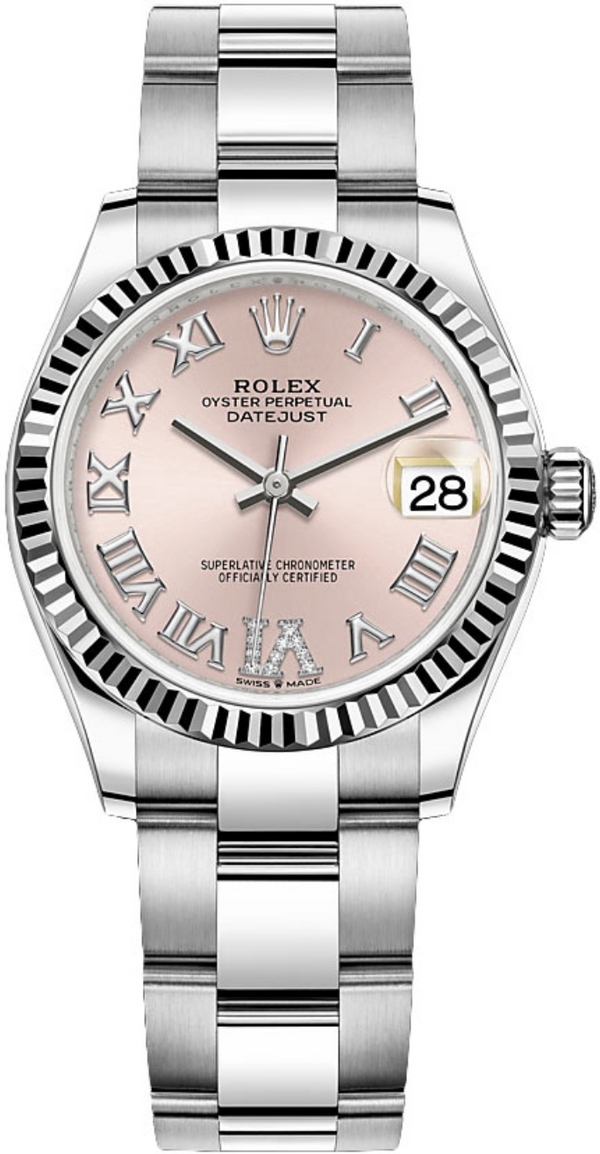 Rolex - Unworn Datejust 31mm Pink Roman Diamond Dial Oyster Bracelet 278274