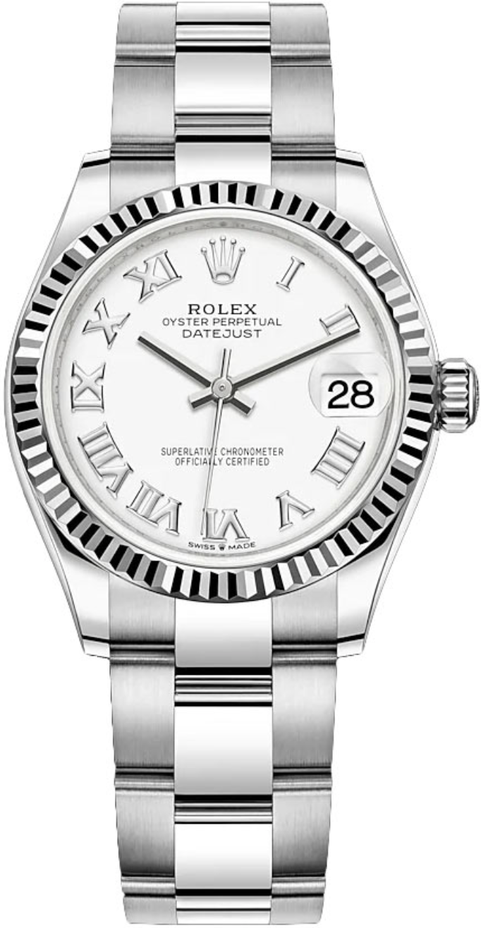 Rolex - Unworn Datejust 31mm White Roman Dial Oyster Bracelet 278274