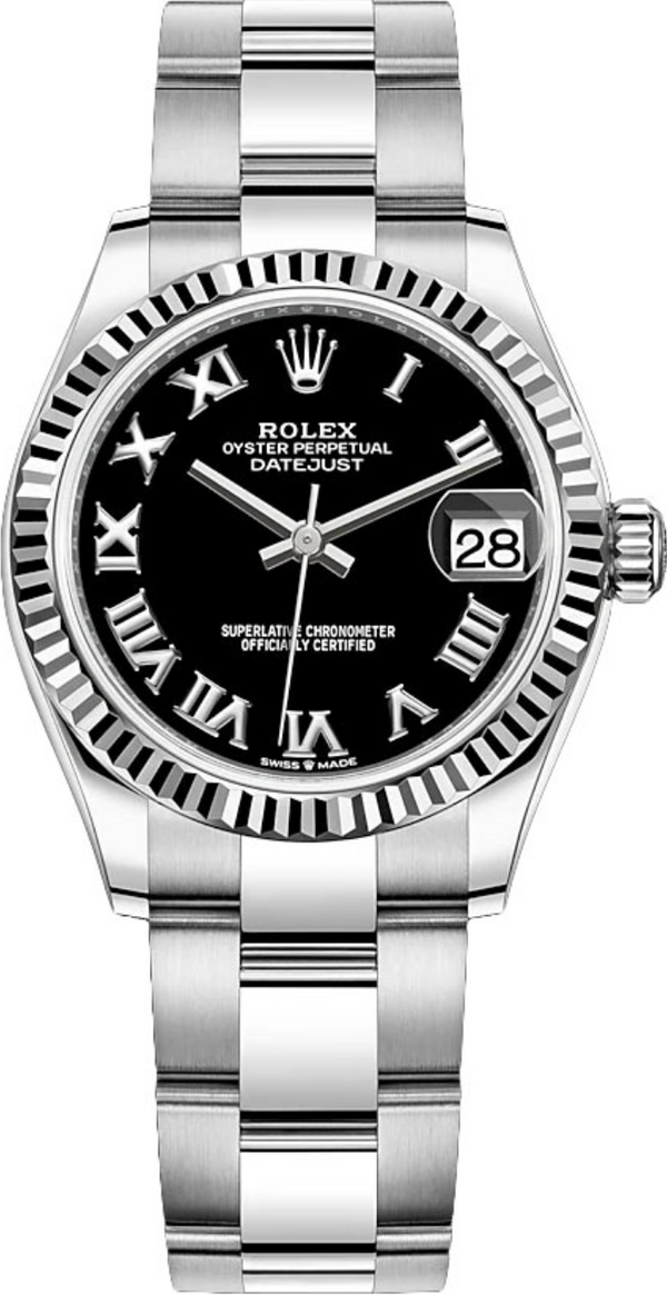 Rolex - Unworn Datejust 31mm Black Roman Dial Oyster Bracelet 278274
