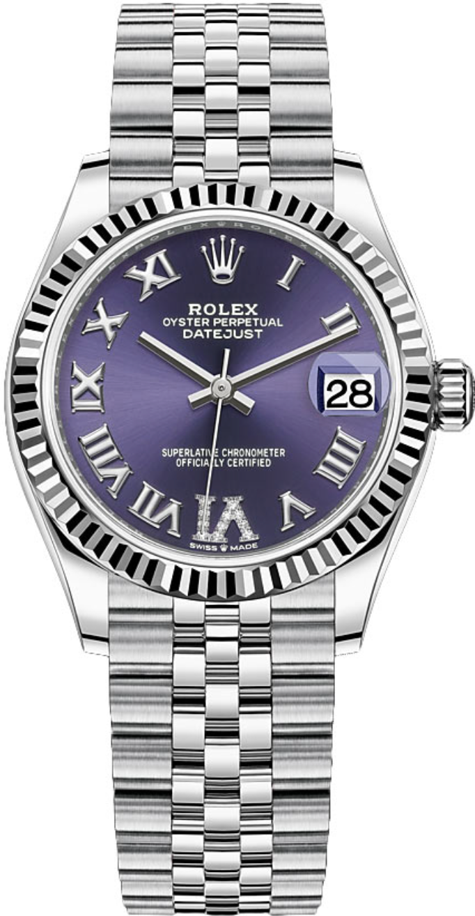Rolex - Unworn Datejust 31mm Purple Roman Diamond Dial Jubilee Bracelet 278274